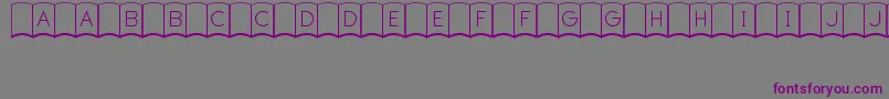 フォントFirstEditionJl – 紫色のフォント、灰色の背景