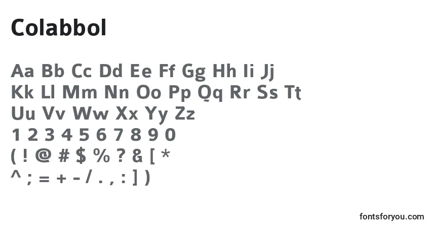 Colabbol-fontti – aakkoset, numerot, erikoismerkit