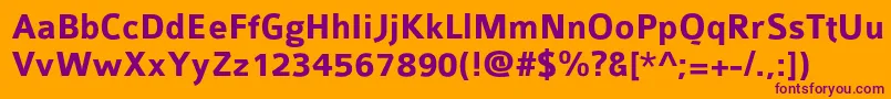 Colabbol-fontti – violetit fontit oranssilla taustalla