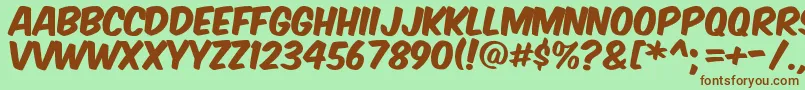 KomikaAxis Font – Brown Fonts on Green Background