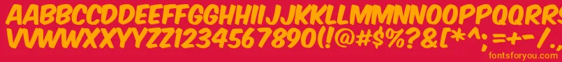 KomikaAxis Font – Orange Fonts on Red Background