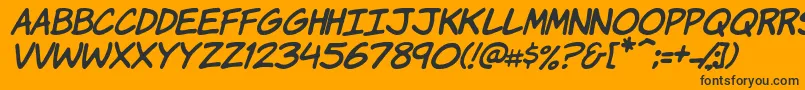 フォントKomikaHandItalic – 黒い文字のオレンジの背景