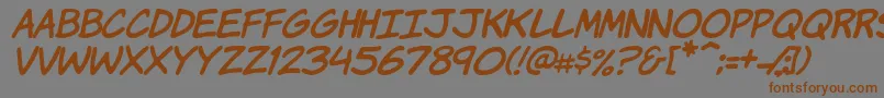 KomikaHandItalic Font – Brown Fonts on Gray Background