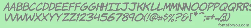 KomikaHandItalic Font – Gray Fonts on Green Background