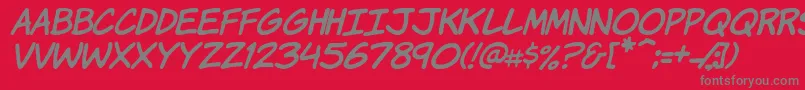 KomikaHandItalic Font – Gray Fonts on Red Background