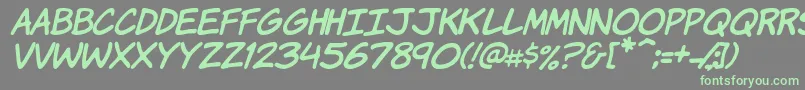 KomikaHandItalic Font – Green Fonts on Gray Background