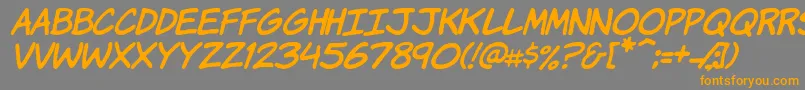 More about KomikaHandItalic Font KomikaHandItalic Font – Orange Fonts on Gray Background
