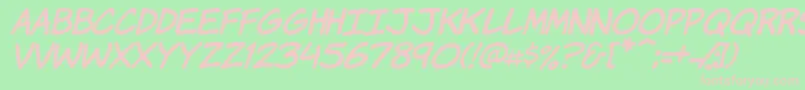 Шрифт KomikaHandItalic – розовые шрифты на зелёном фоне