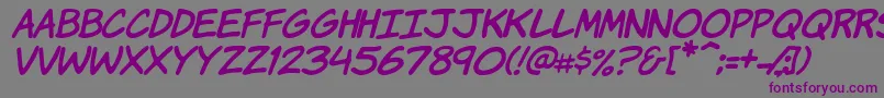 KomikaHandItalic Font – Purple Fonts on Gray Background