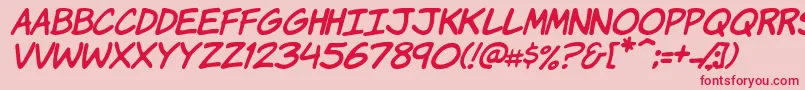 KomikaHandItalic Font – Red Fonts on Pink Background