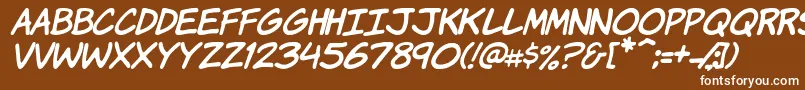 KomikaHandItalic Font – White Fonts on Brown Background