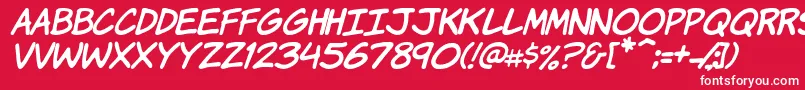 KomikaHandItalic Font – White Fonts on Red Background