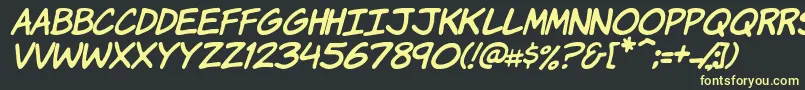 KomikaHandItalic Font – Yellow Fonts on Black Background