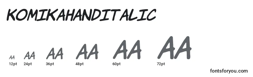 Размеры шрифта KomikaHandItalic