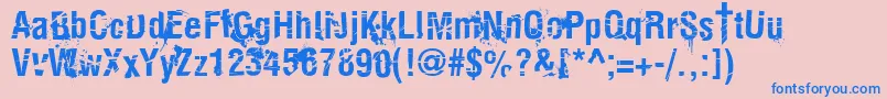 KeetanoKatanaKillbillBold Font – Blue Fonts on Pink Background