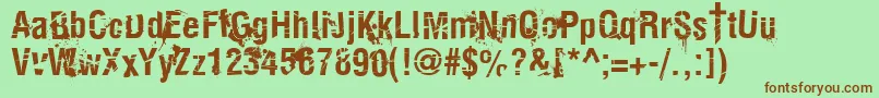 KeetanoKatanaKillbillBold Font – Brown Fonts on Green Background