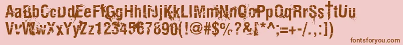 KeetanoKatanaKillbillBold Font – Brown Fonts on Pink Background