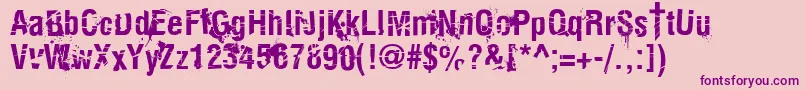 KeetanoKatanaKillbillBold Font – Purple Fonts on Pink Background