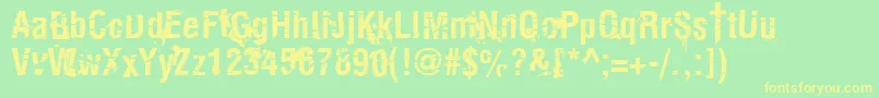 KeetanoKatanaKillbillBold Font – Yellow Fonts on Green Background