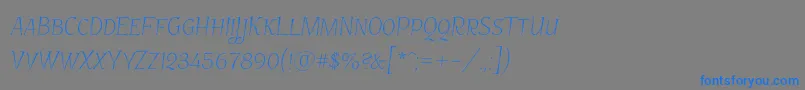 フォントGarineldosc – 灰色の背景に青い文字