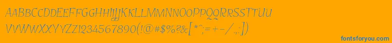 フォントGarineldosc – オレンジの背景に青い文字