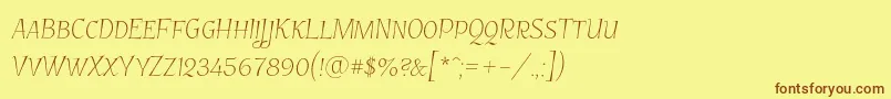 Garineldosc Font – Brown Fonts on Yellow Background