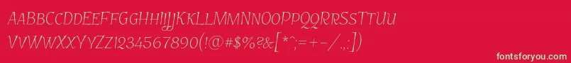 フォントGarineldosc – 赤い背景に緑の文字