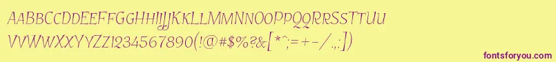 Garineldosc Font – Purple Fonts on Yellow Background