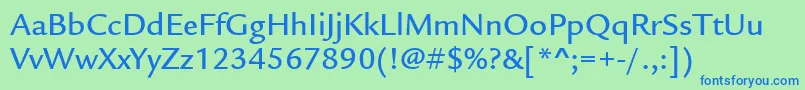 フォントItcLegacySansLtMedium – 青い文字は緑の背景です。