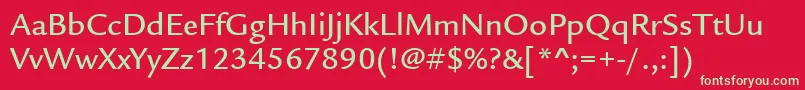 ItcLegacySansLtMedium Font – Green Fonts on Red Background