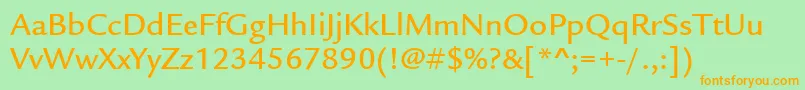 ItcLegacySansLtMedium Font – Orange Fonts on Green Background
