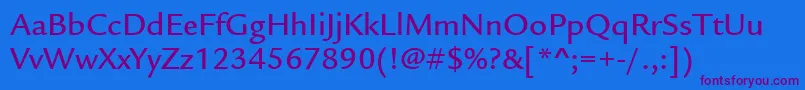 ItcLegacySansLtMedium Font – Purple Fonts on Blue Background