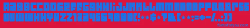 IndustrialDecapitalistBold Font – Blue Fonts on Red Background
