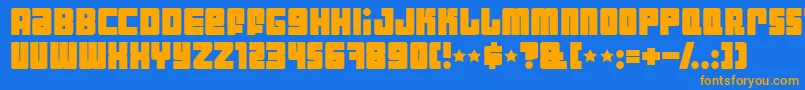 IndustrialDecapitalistBold Font – Orange Fonts on Blue Background