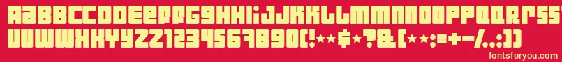 IndustrialDecapitalistBold Font – Yellow Fonts on Red Background