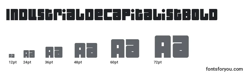 Размеры шрифта IndustrialDecapitalistBold