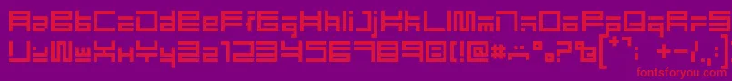 フォントEliotType – 紫の背景に赤い文字