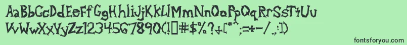 Alphd Font – Black Fonts on Green Background