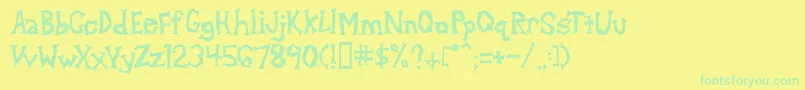 Police Alphd – polices vertes sur fond jaune