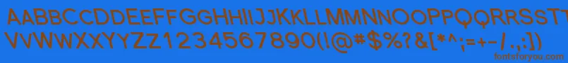 SfflorencesansscrevBoldita-Schriftart – Braune Schriften auf blauem Hintergrund