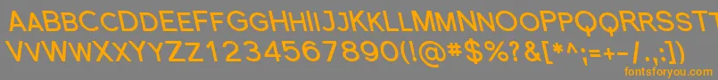フォントSfflorencesansscrevBoldita – オレンジの文字は灰色の背景にあります。