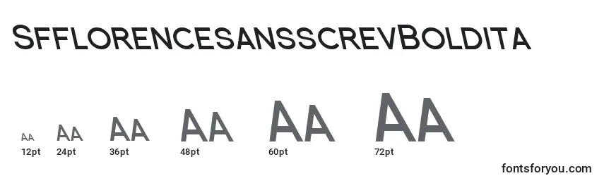 Größen der Schriftart SfflorencesansscrevBoldita