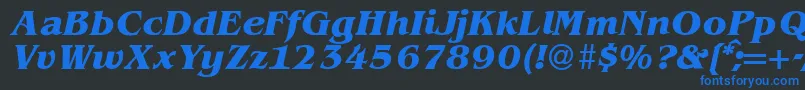 BenjaminserifBolditalic Font – Blue Fonts on Black Background