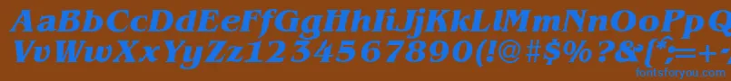 BenjaminserifBolditalic Font – Blue Fonts on Brown Background