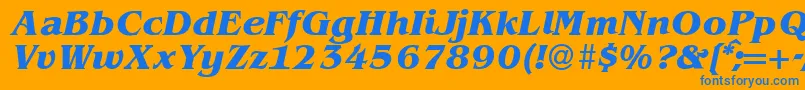 BenjaminserifBolditalic Font – Blue Fonts on Orange Background