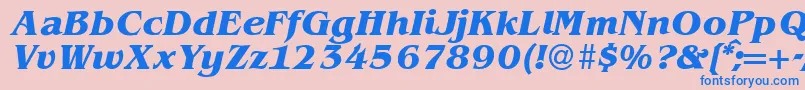 BenjaminserifBolditalic Font – Blue Fonts on Pink Background