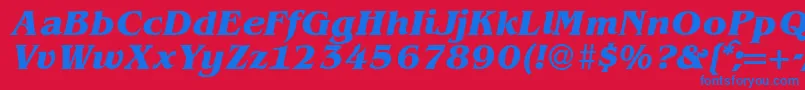 BenjaminserifBolditalic Font – Blue Fonts on Red Background