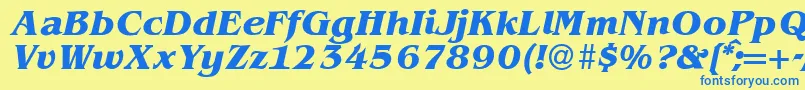 BenjaminserifBolditalic Font – Blue Fonts on Yellow Background