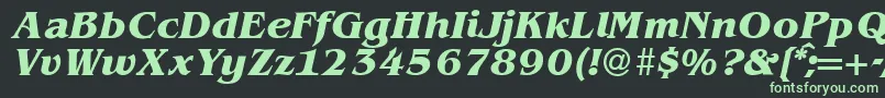BenjaminserifBolditalic Font – Green Fonts on Black Background