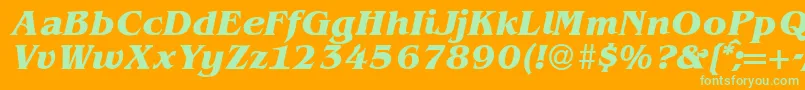 BenjaminserifBolditalic Font – Green Fonts on Orange Background